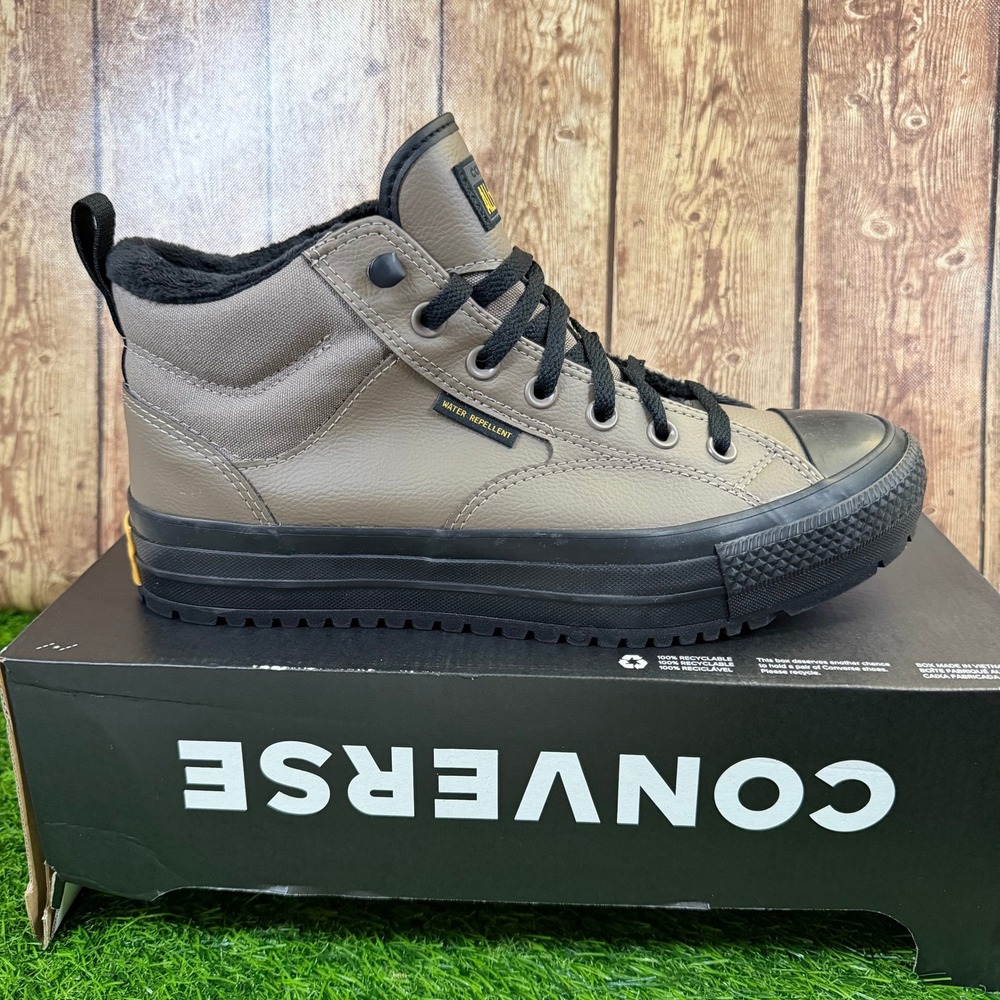 Converse CTAS Malden Street Boot Mid Mens Size 9 Taupe Water Repellent Fleece